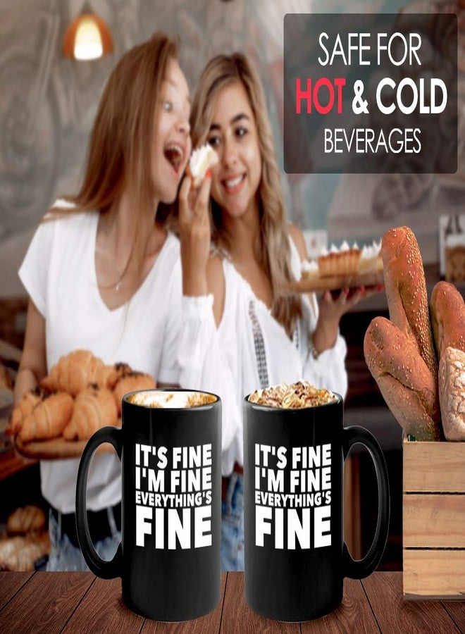 Bubble Hugs Everything is Fine Mug 11 oz I'm Fine This is Fine Everything's Fine Mugs, Black - Image 5